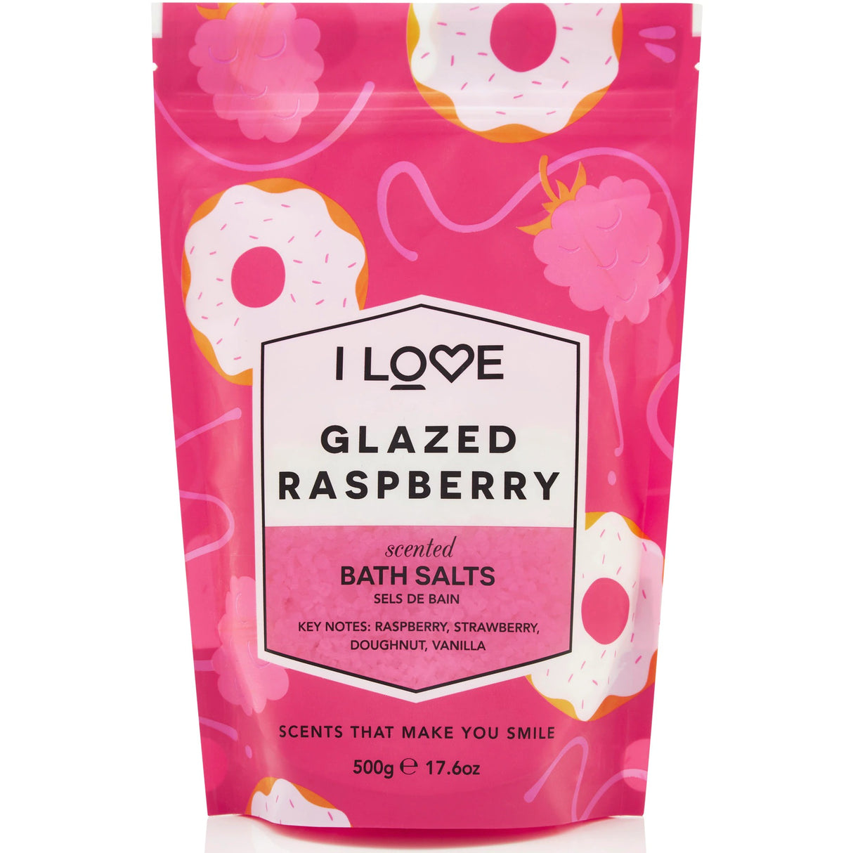 I Love, Signature Collection, Glazed Raspberry, Bath Salt, 500 g - Feel You