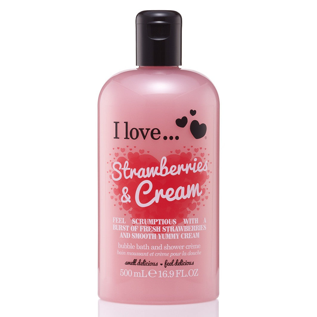 I Love, Strawberries & Cream, Hydrating, Shower Cream, 500 ml - Feel You
