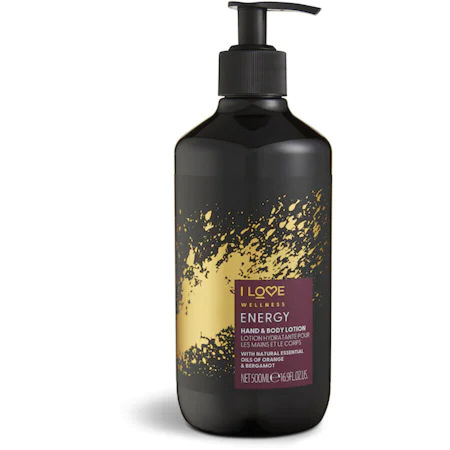I Love, Wellness Energy, Vegan, Moisturizing & Softening, Orange & Bergamot, Lotion, For Hands & Body, 500 ml - Feel You