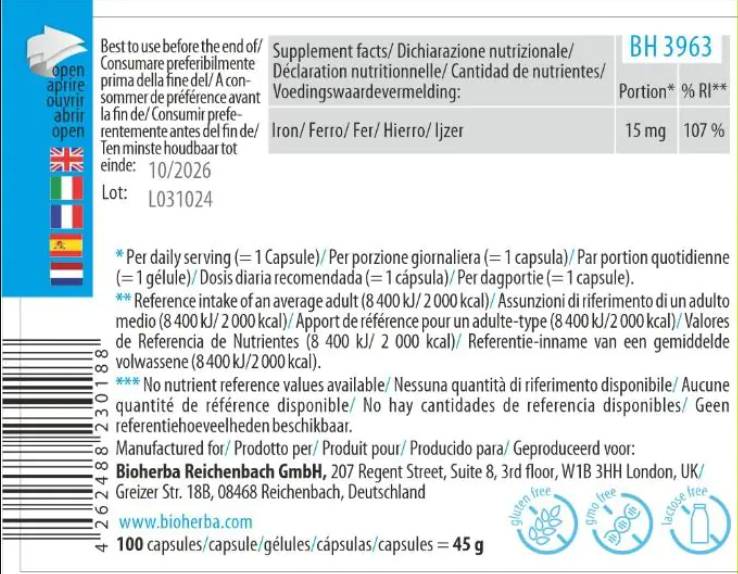 Iron Citrate 25 mg - 100 капсули - Feel You