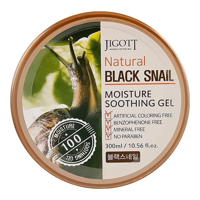 Jigott Natural Black Snail Moisture Soothing Gel 300 ml - Feel You