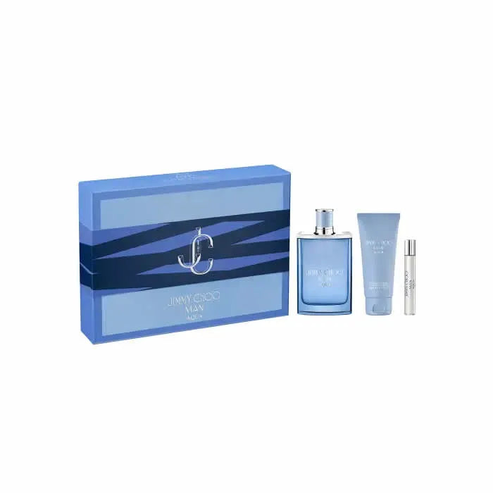 Jimmy Choo Man Aqua Eau De Toilette Spray 100ml Set 3 Pieces - Feel You