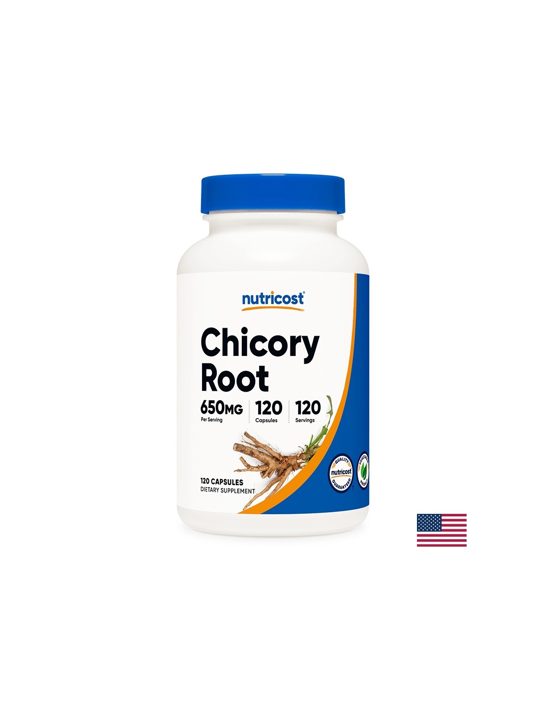 Kорен от цикория - При диабет и нарушено храносмилане, 650 mg, 120 капсули Nutricost - Feel You