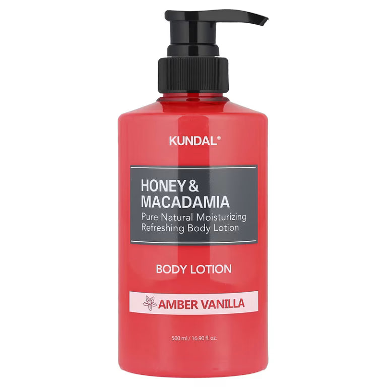 KUNDAL – Honey & Macadamia Pure Body Lotion, Amber Vanilla, 500ml - Feel You