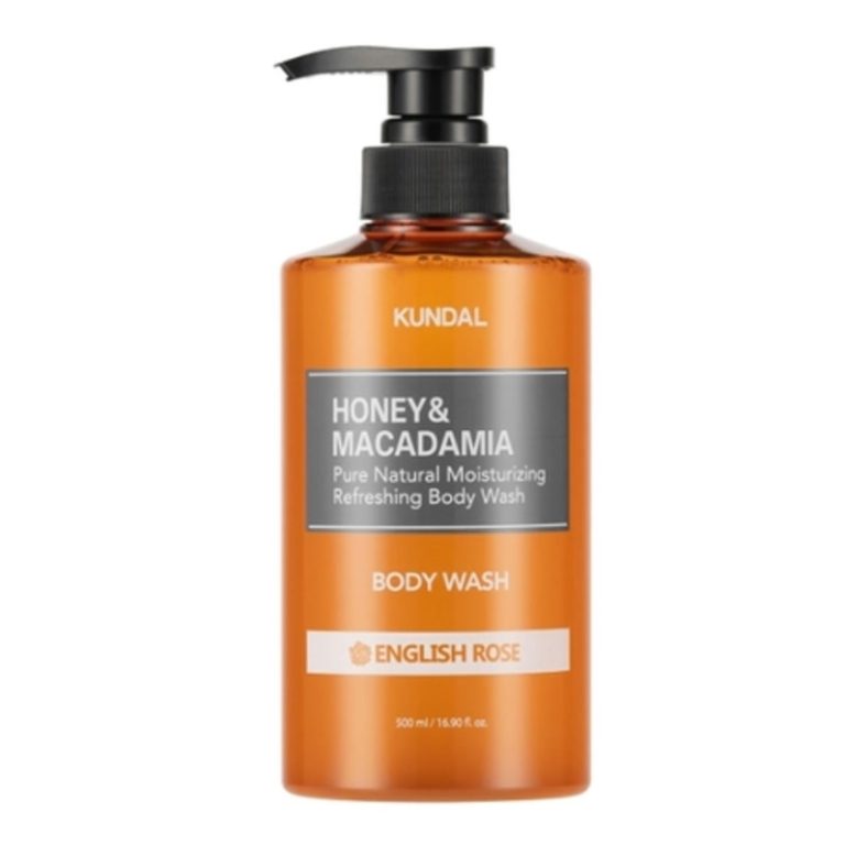KUNDAL – Honey & Macadamia Pure Body Wash, English Rose, 500ml - Feel You