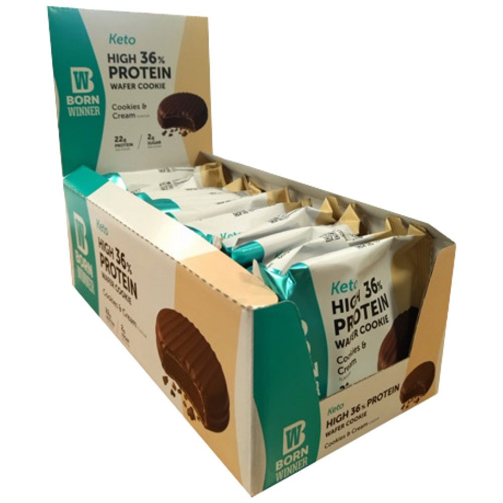 Keto 36% High Protein Wafer Cookie - 12 x 60 грама - Feel You