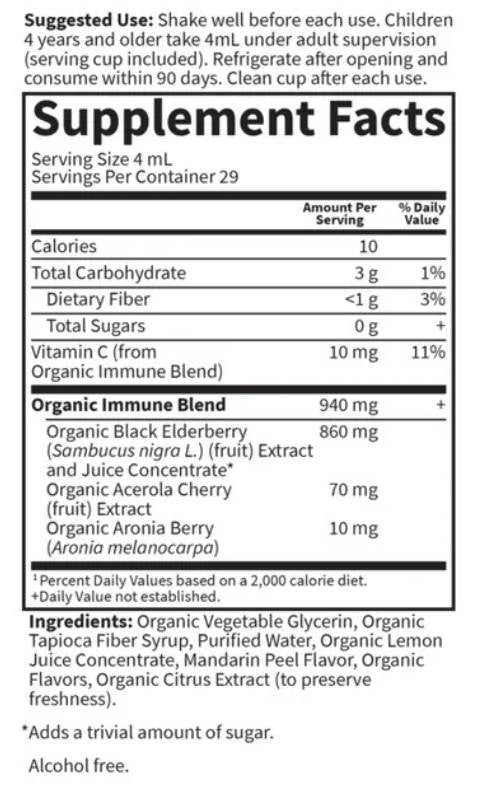 Kid's Organic Elderberry Immune Syrup - 116 мл - Feel You