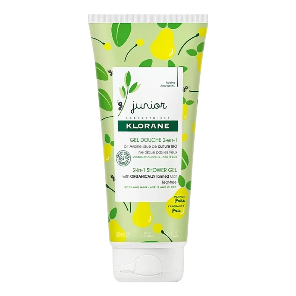 Klorane, Junior, Pear, Shower Gel & Shampoo 2-In-1, Oat, 200 ml - Feel You