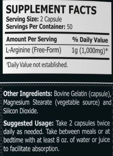 L-Arginine 500 mg - 100 капсули - Feel You