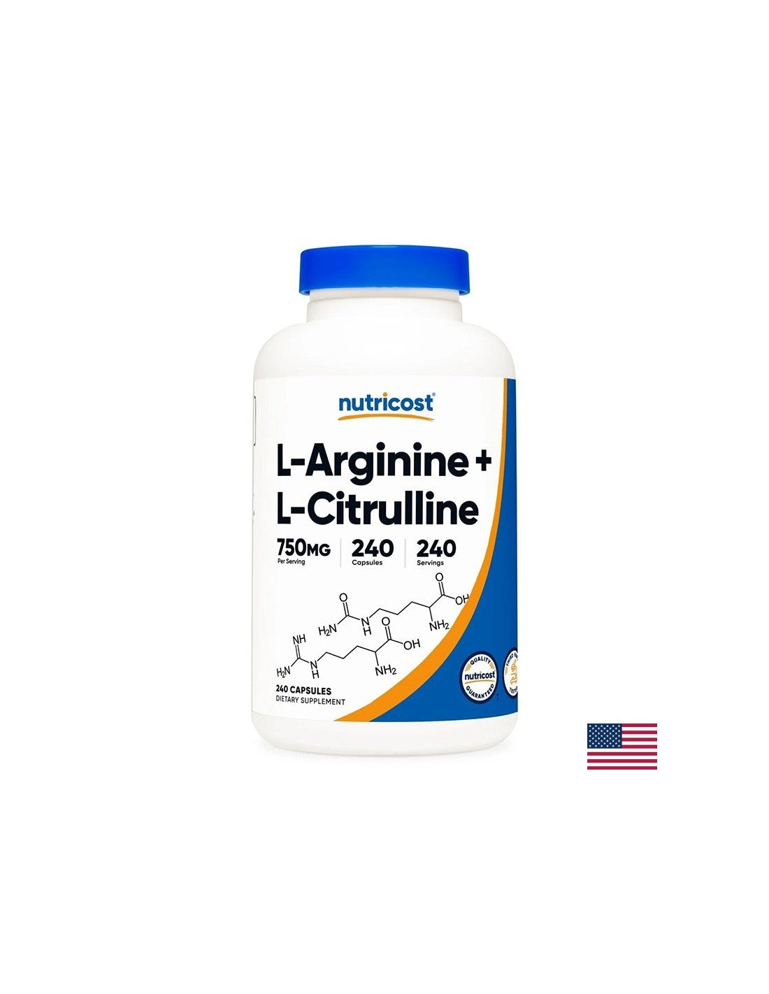 Тонус и енергия - Л-Аргинин + Л-Цитрулин (L-Arginine + L-Citrulline), 500 mg + 250 mg, 240 капсули - Feel You
