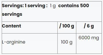 L-Arginine Powder | 100% Pure - 500 грама - Feel You