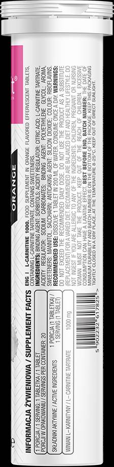 L-Carnitine 1000 / Effervescent 20 разтворими таблетки - Feel You