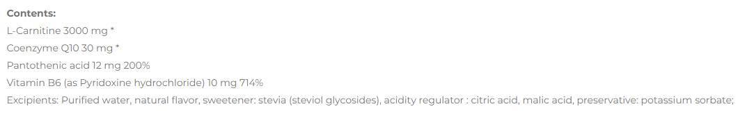 L-Carnitine 3000 mg with CoQ10 & Vitamins - 20 x 25 мл - Feel You
