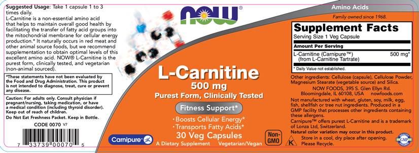L-Carnitine 500 mg | Carnipure® - 30 капсули - Feel You