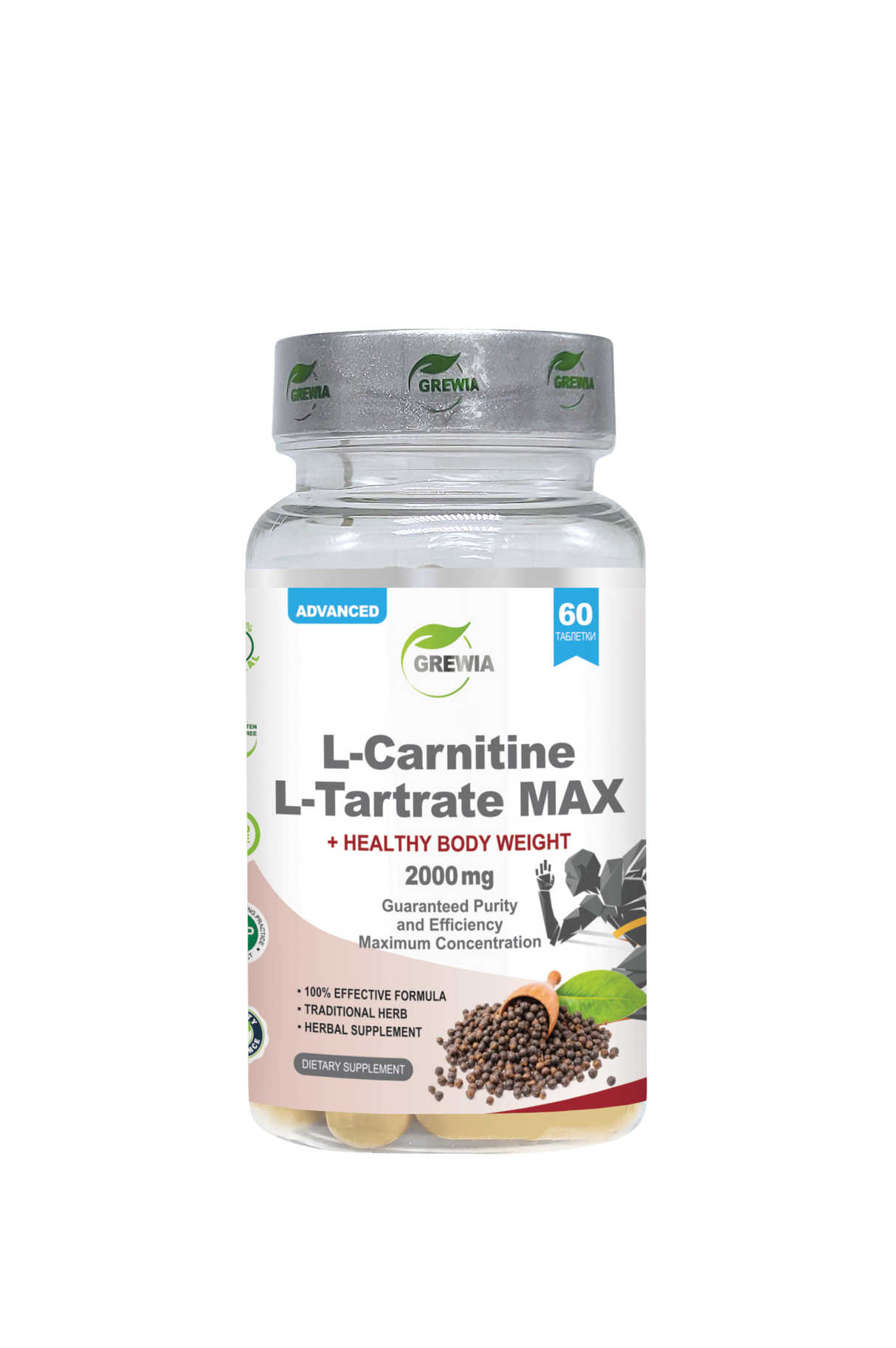 L-Carnitine L-Tartrate MAX Advanced, L-Carnitine L-Tartrate – 2000 mg, 60 Tablets - Feel You