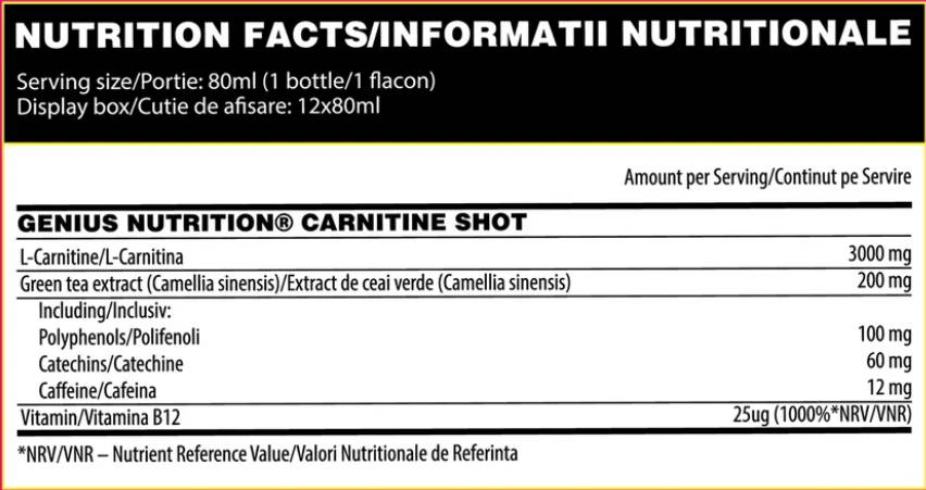 L-Carnitine Shot 3000 - 12 x 80 мл - Feel You