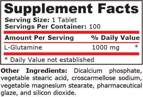 L-GLUTAMINE 1000 mg - 100 Tablets - Feel You