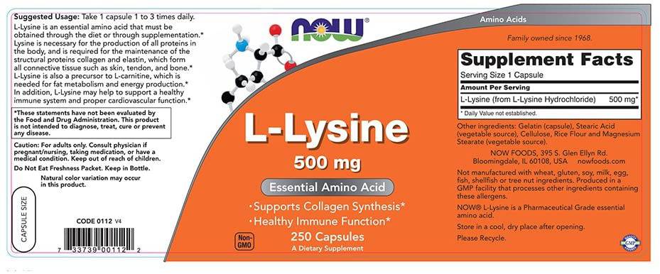 L-Lysine 500 mg - 250 капсули - Feel You