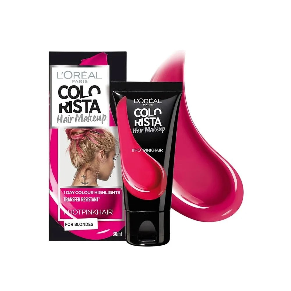 L'Oreal Paris, Colorista Hair Makeup, Semi-Permanent Hair Dye, #HOTPINKHAIR, 30 ml - Feel You