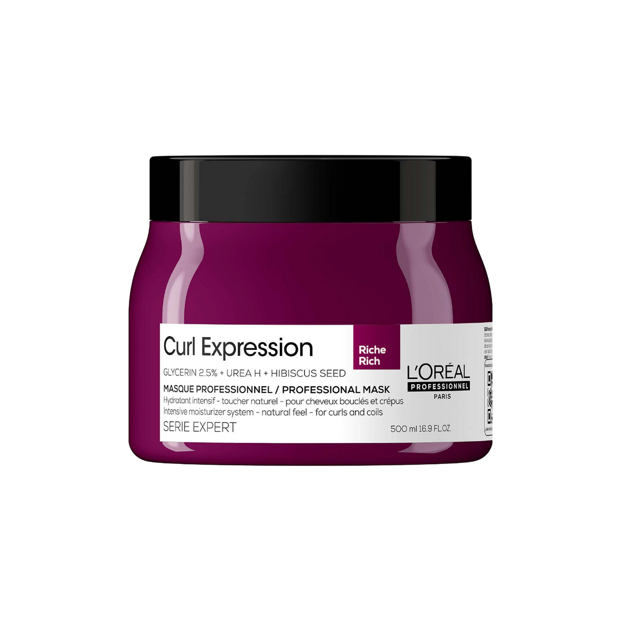 L'Oreal Professionnel, Serie Expert Curl Expression Rich, Glycerin2.5% + Urea H + Hibiscus Seed, Hair Treatment Cream Mask, Intense Moisturizing, 500 ml - Feel You