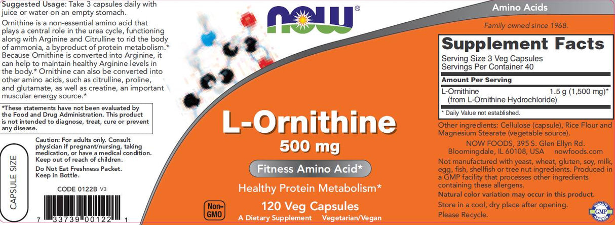 L-Ornithine 500 mg - 60 капсули - Feel You