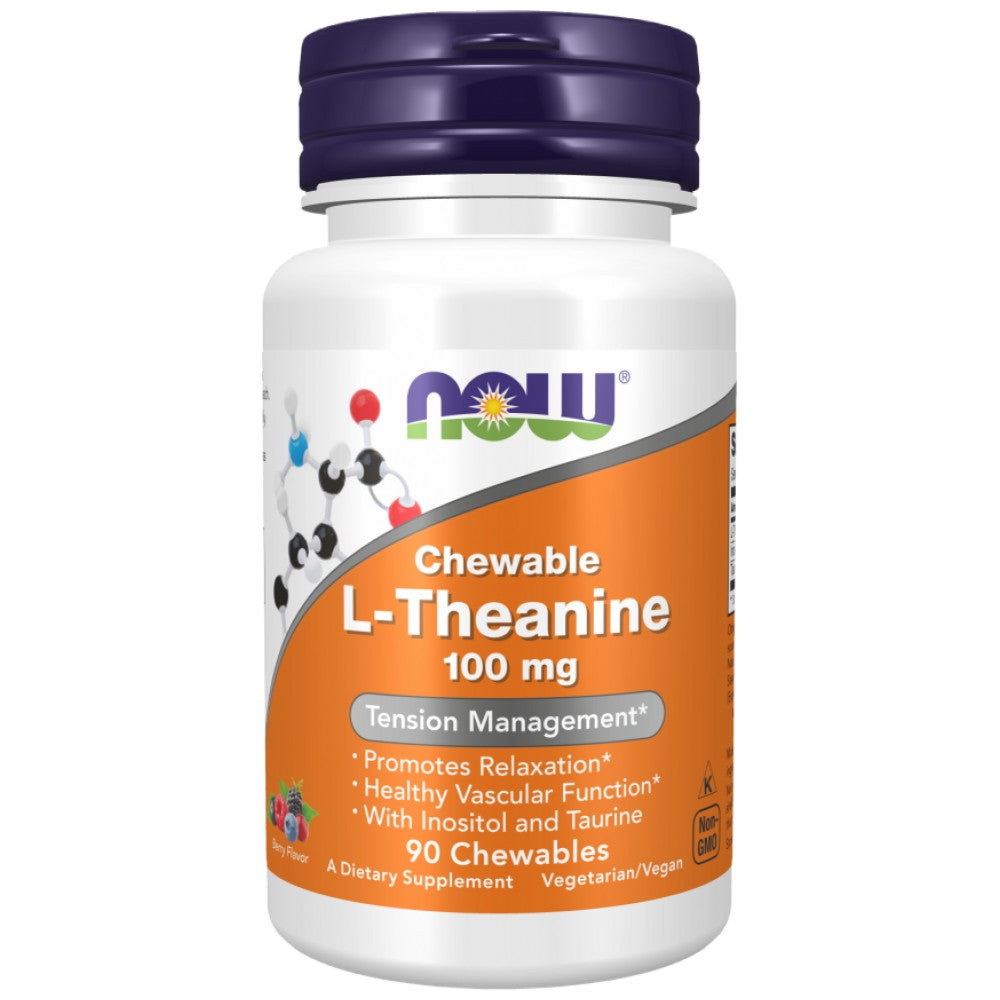L-Theanine 100 mg Chewable | with Inositol & Taurine - 90 Дъвчащи таблетки - Feel You