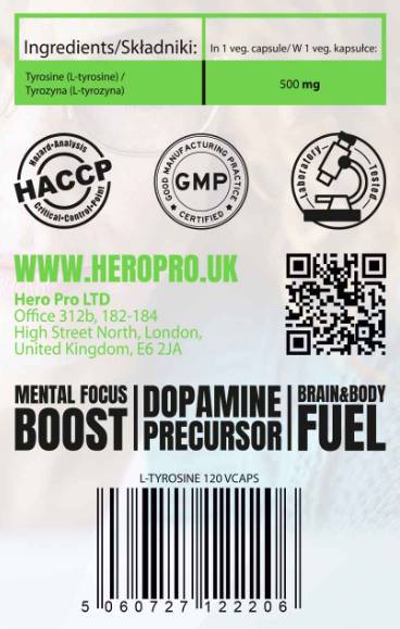 L-Tyrosine 500 mg - 120 капсули - Feel You