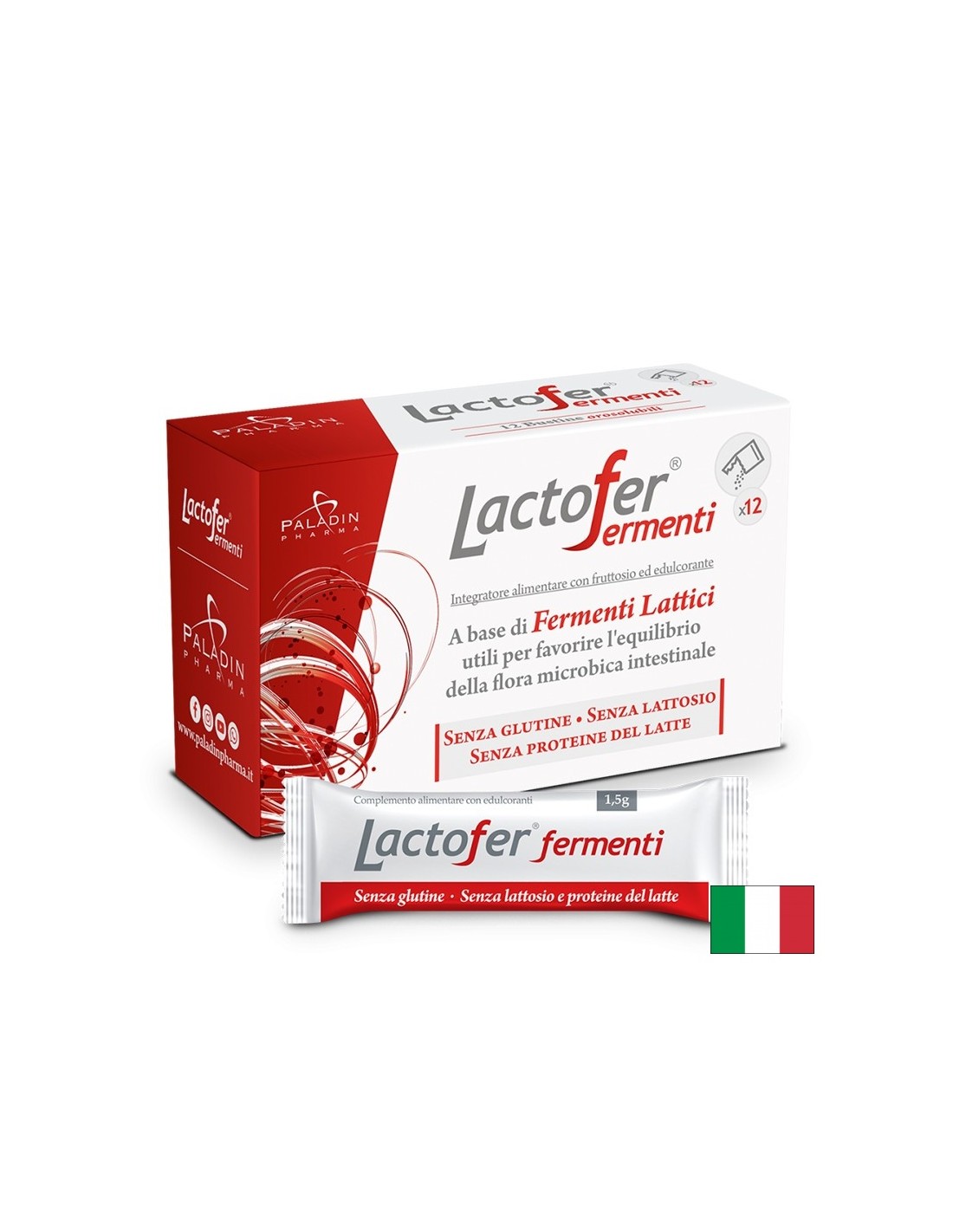 Пробиотик Lactofer® (Лактофер) - Облекчение при запек, подуване и тежест, 5 милиарда живи култури, 12 сашета - Feel You