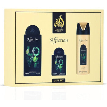 Lattafa Perfumes - Affection Gift Set EDP 100 ml, deospray 200 ml and EDP 20 ml - 100ml - Feel You