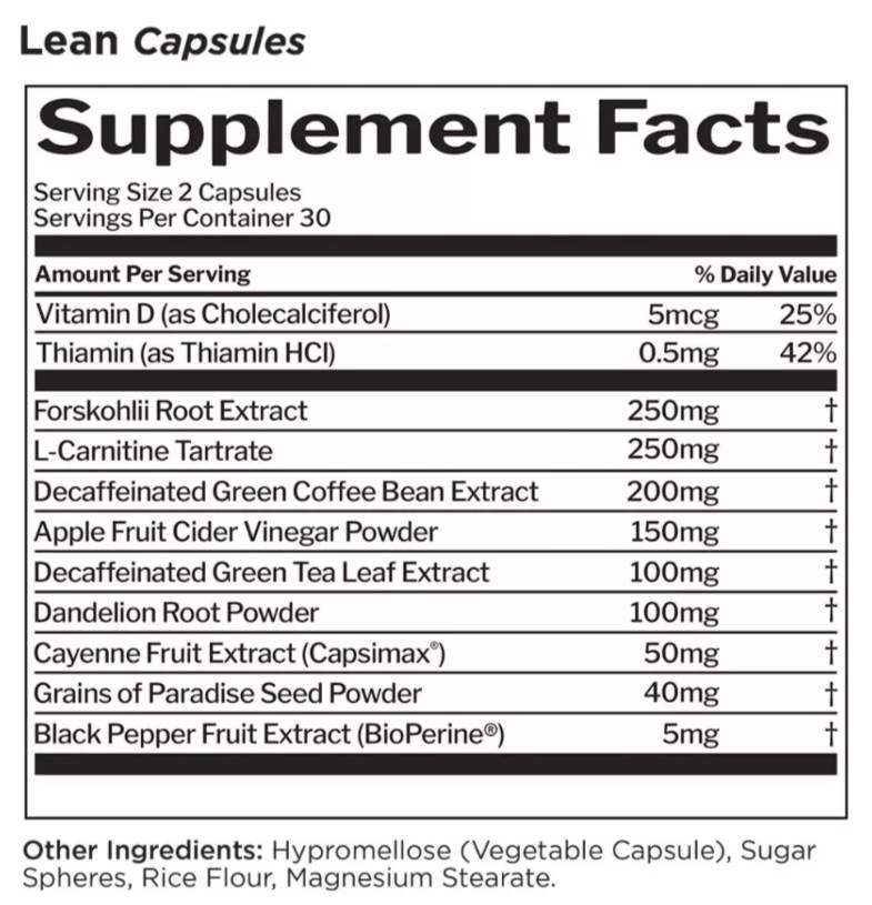 Lean | Lipotropic Fat Burner - 60 капсули - Feel You