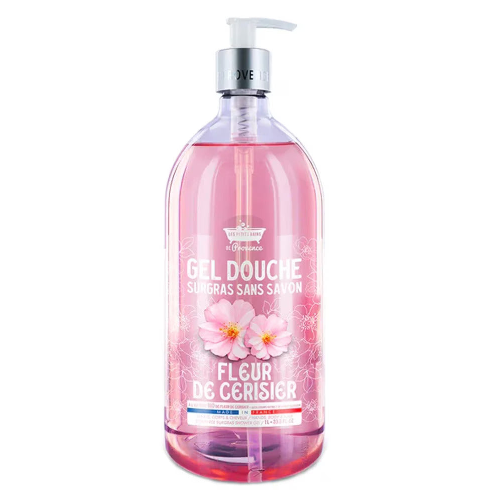 Les Petites Bains de Provence, Cherry Blossom, Shower Gel, For Sensitive Skin, 1000 ml - Feel You