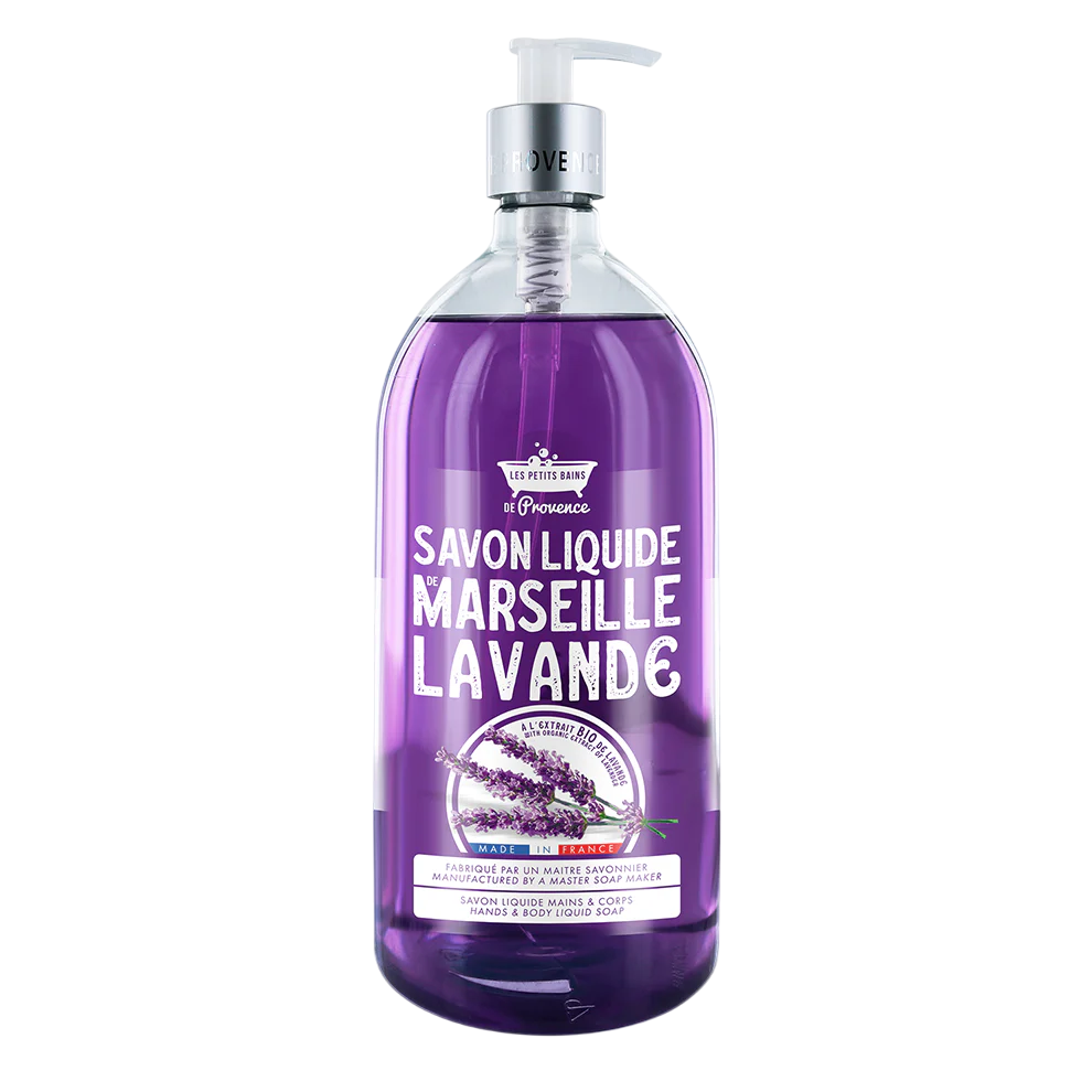 Les Petites Bains de Provence, Marseille, Lavander, Liquid Soap, For Hands & Body, 1000 ml - Feel You
