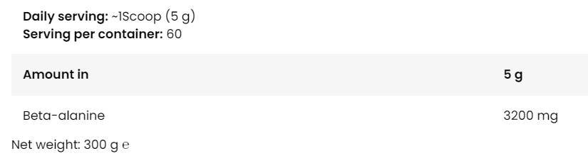 LevroLegendary Beta-Alanine Powder - 300 грама - Feel You