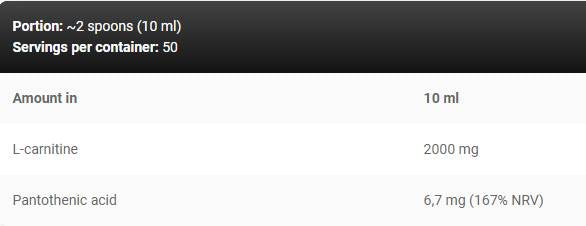 LevroLegendary Carnitine 2000 mg | with Vitamin B5 - 500 мл - Feel You