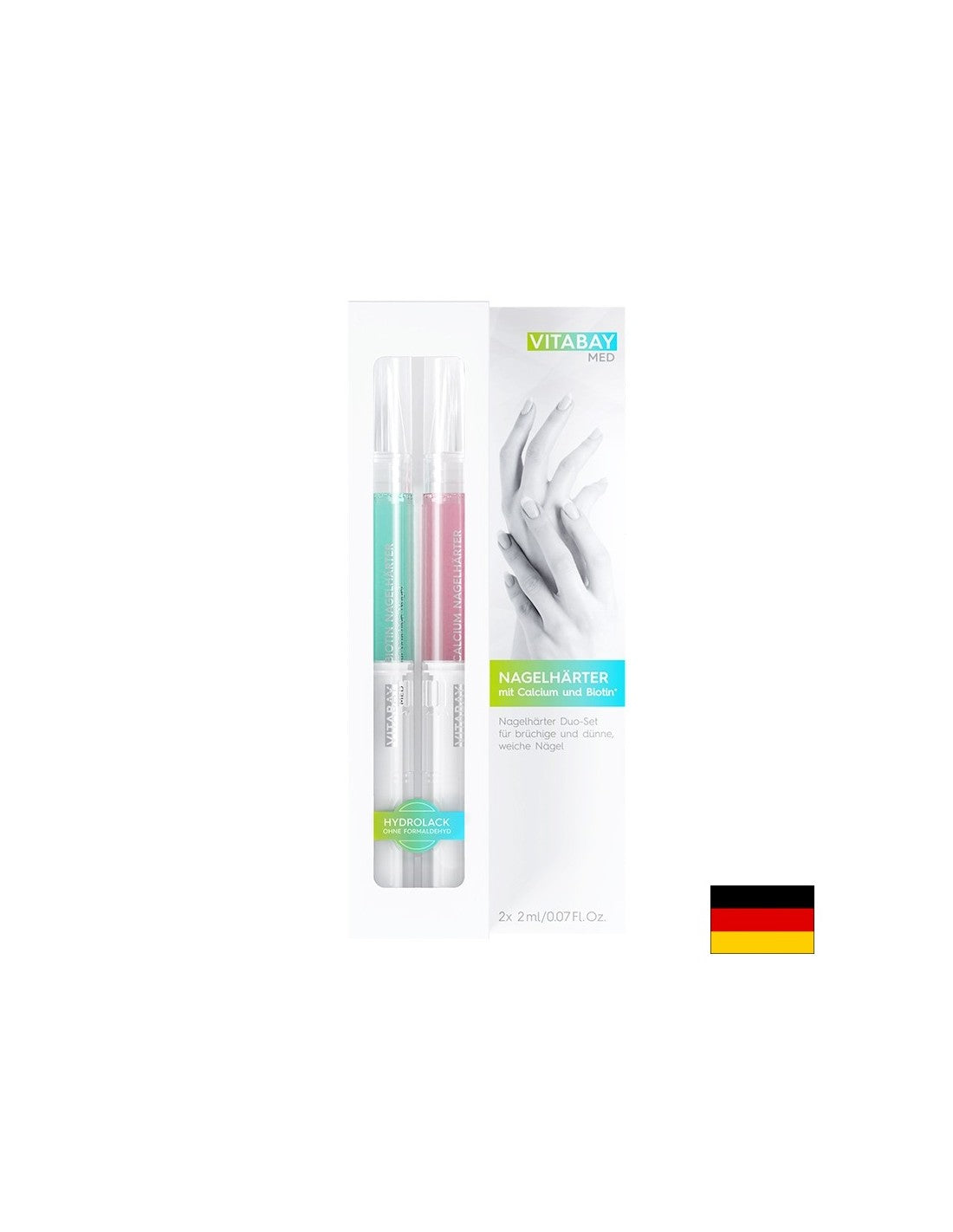 MED Nagelhärter Duo-Set - Комплект заздравител за нокти дуо с калций и биотин, 2 х 2 ml Vitabay - Feel You