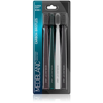 MEDIBLANC - Toothbrush with charcoal bristles 4 pcs