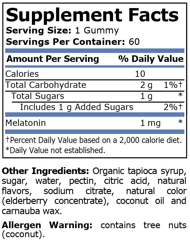 MELATONIN STRAWBERRY 1 mg - 60 Gummies - Feel You