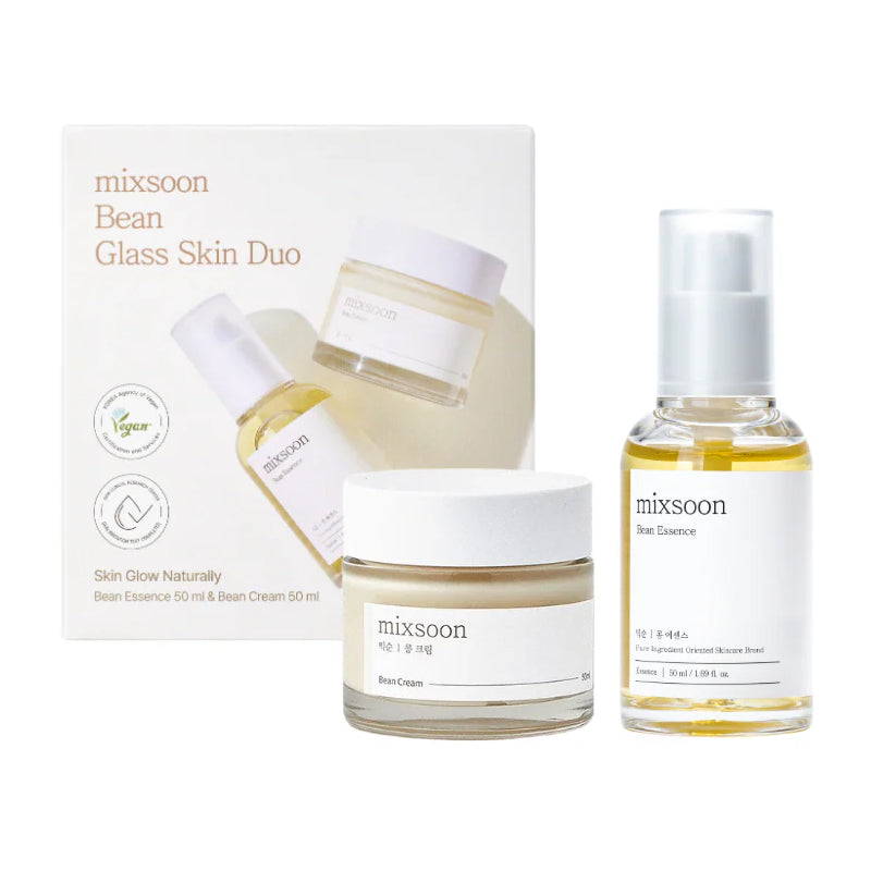 MIXSOON Bean Glass Skin Duo facial care set with soybean extract (Bean Essence 50 ml x 1 + Bean Cream 50 ml x 1) - Feel You