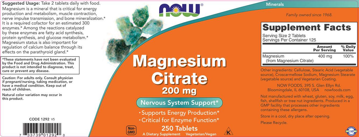Magnesium Citrate 200 mg - 100 Таблетки - Feel You