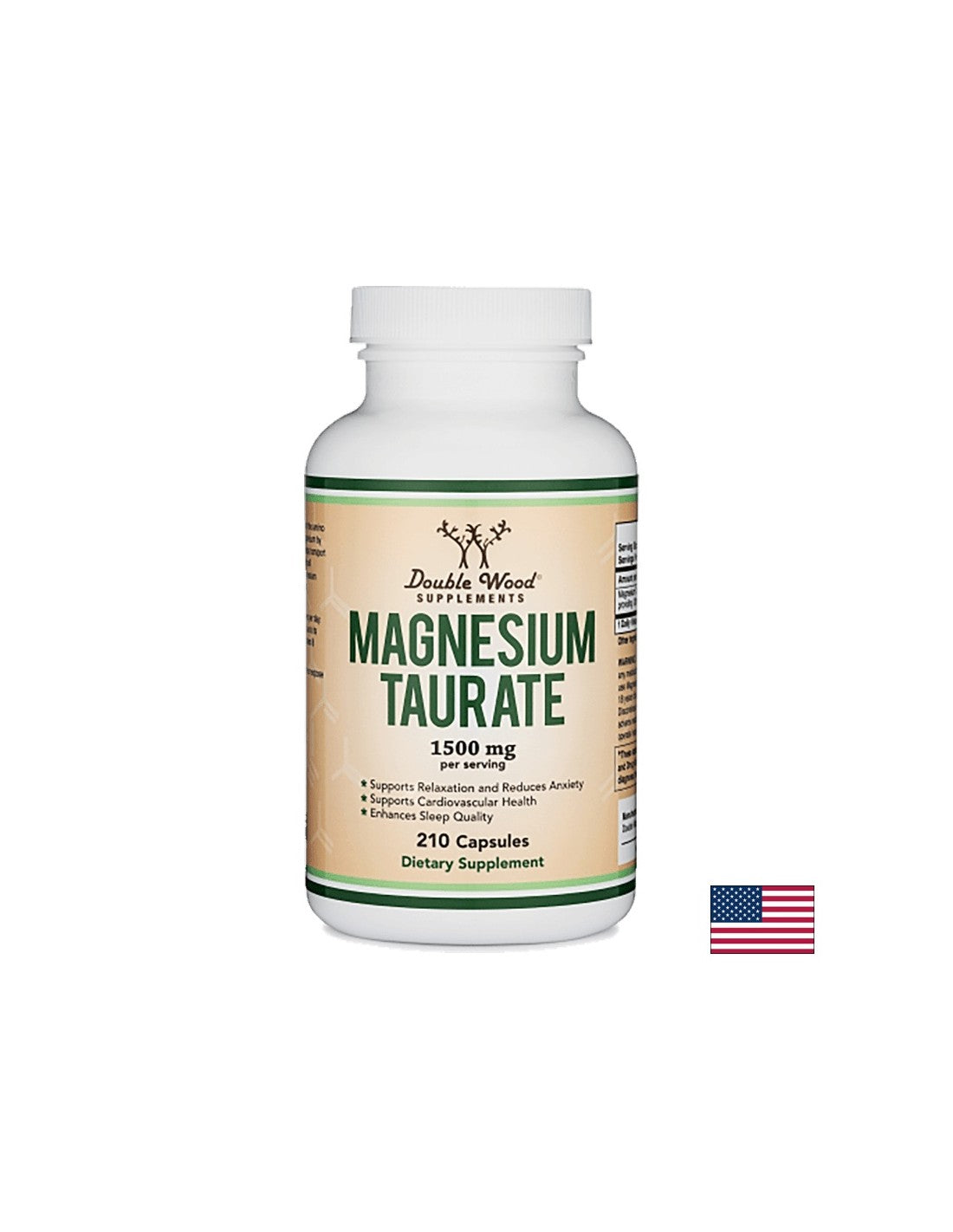 Magnesium taurate/ Магнезий таурат, 210 капсули Double Wood - Feel You