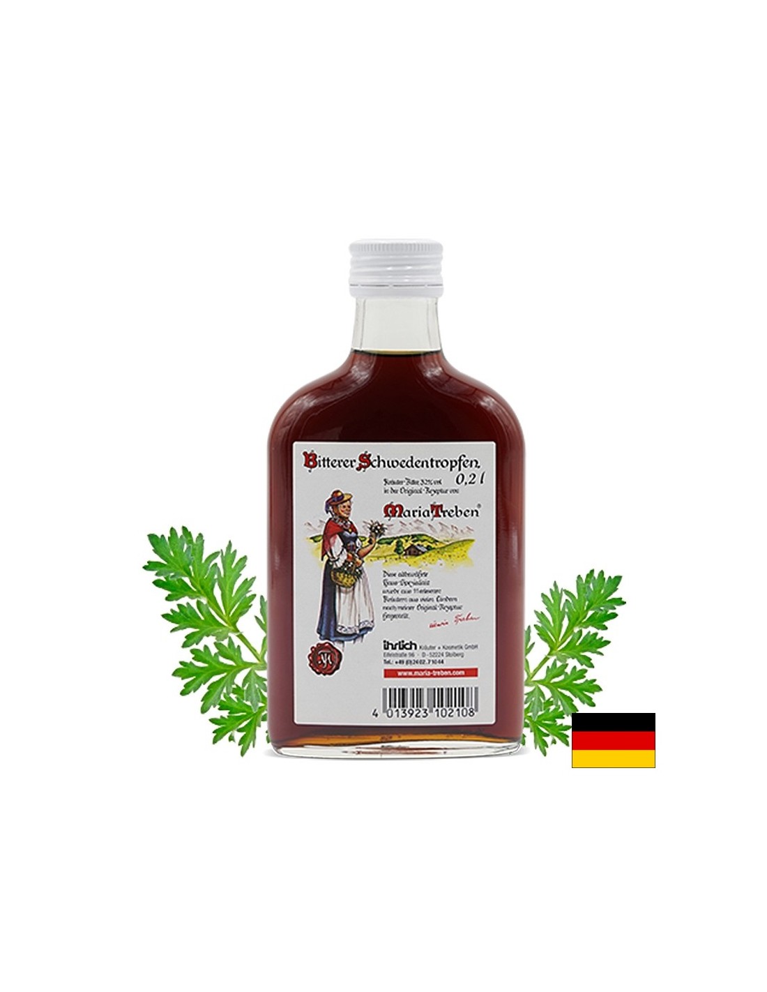 Шведска горчивка Maria Treben® - Здраве за стомаха, черния дроб и жлъчния мехур, 200 ml - Feel You