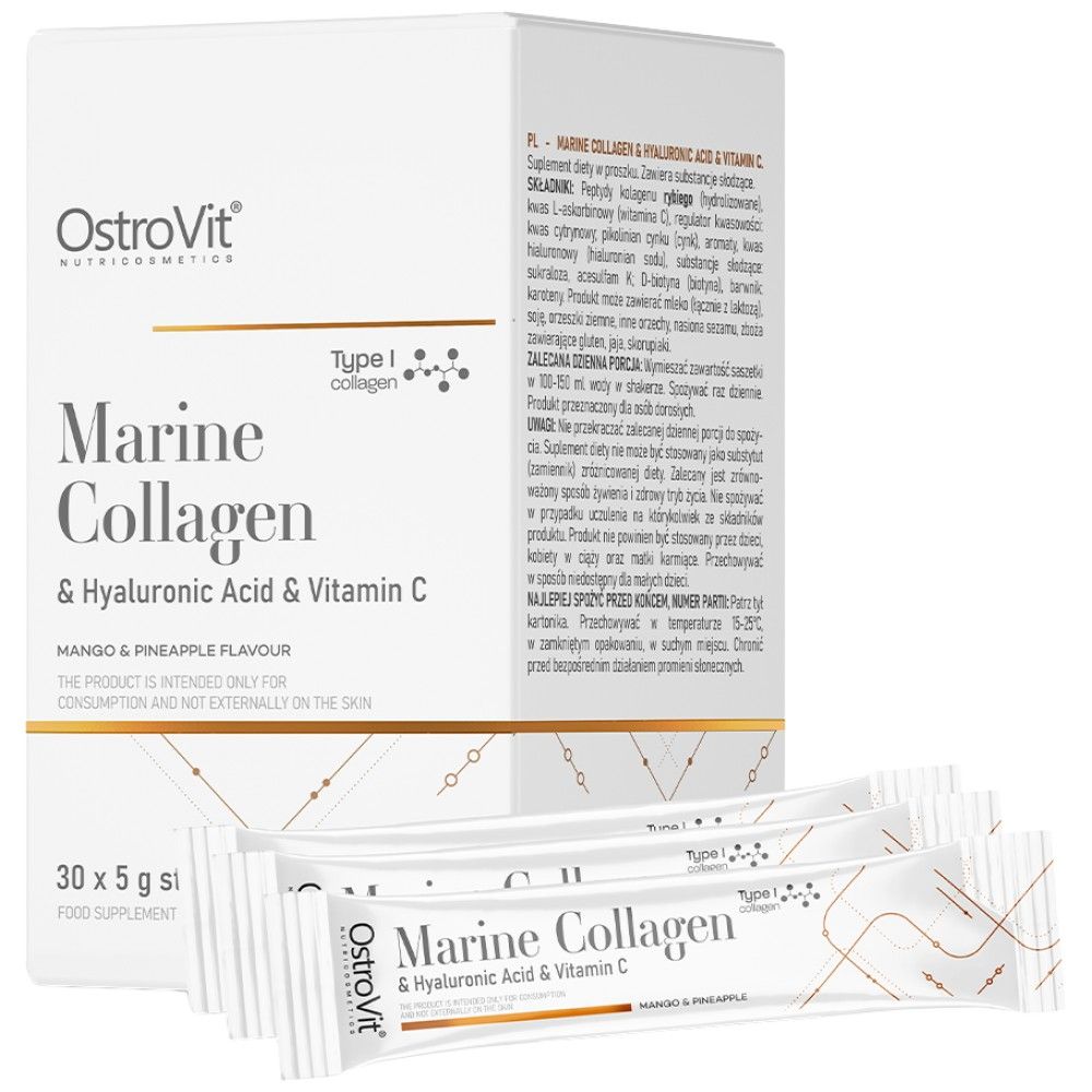 Marine Collagen & Hyaluronic Acid Powder | with Vitamin C - 200 грама - Feel You