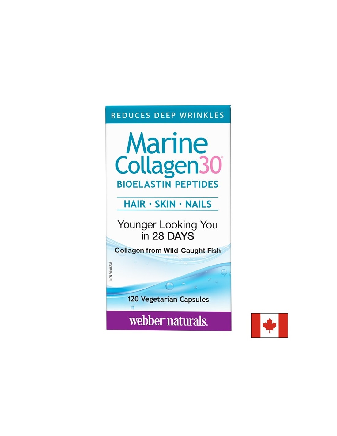 Marine Collagen30® Bioelastin peptides - Морски колаген с био еластинови пептиди, 120 капсули - Feel You