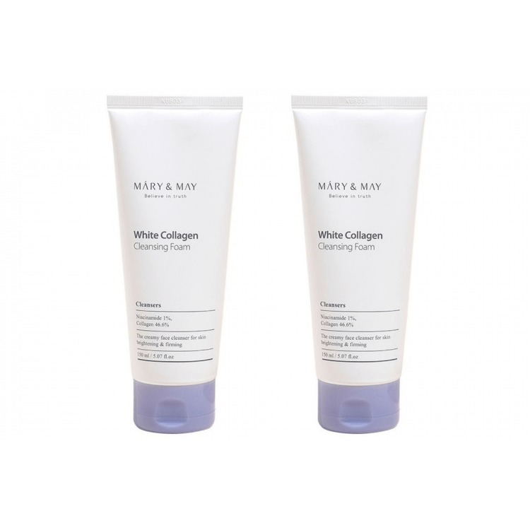 Mary & May - White Collagen Cleansing Foam Duo Twin Pack, 150ml - 2ea - Feel You