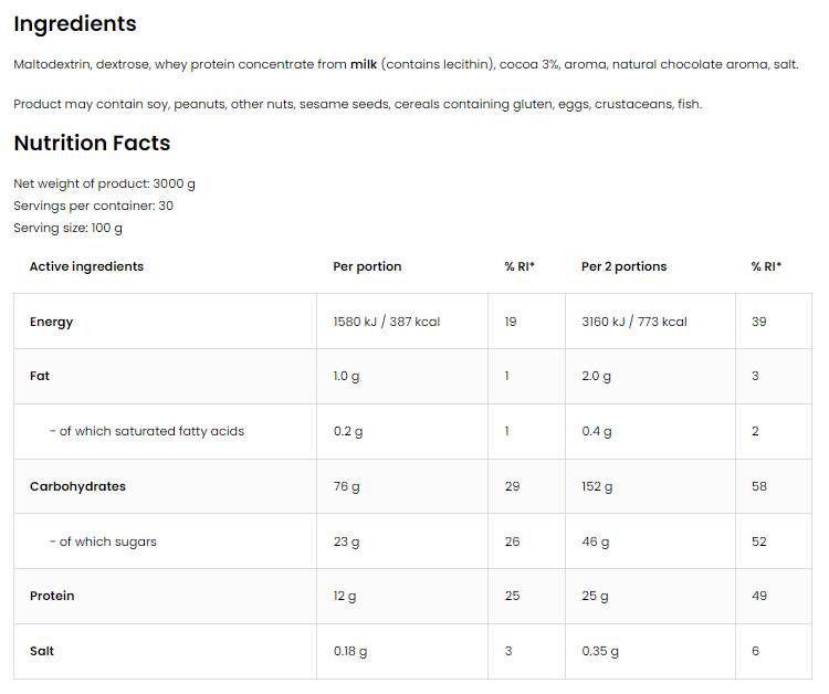 Mass IT / Limited Edition Gainer 3000 грама - Feel You