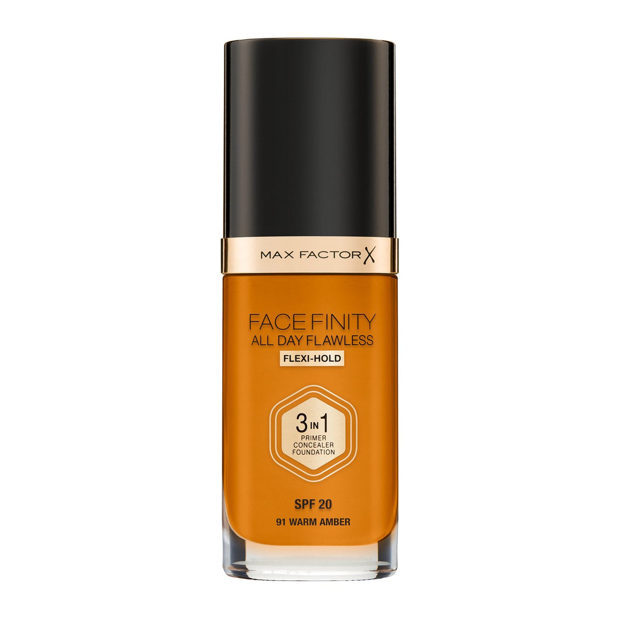Max Factor, Facefinity All Day Flawless, Primer, Concealer & Foundation 3-In-1, 91, Warm Amber, SPF 20, 30 ml - Feel You