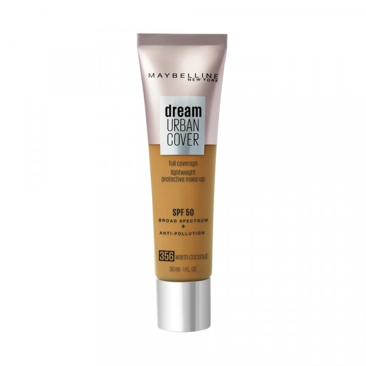 Maybelline, Dream Urban Cover, Full Cover, Cream Foundation, 356, Warm Coconut, SPF 50, 30 ml - Feel You
