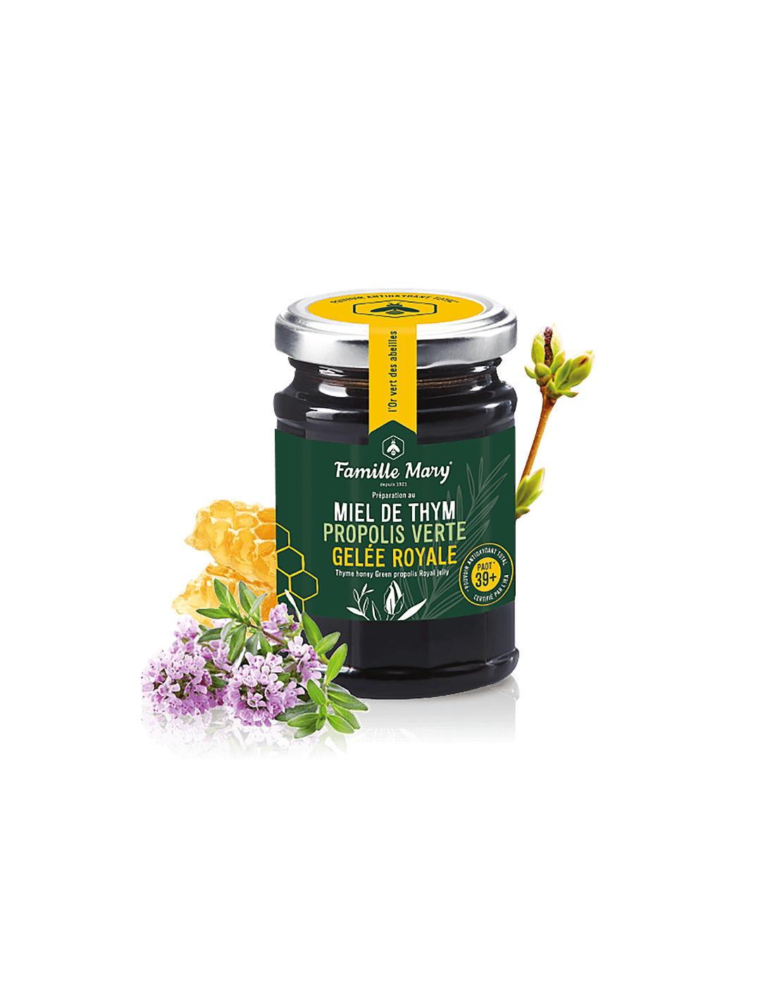 Miel De Thym, Propolis Verte, Gelee Royal /Пчелен мед от мащерка, зелен прополис и пчелно млечице, 200 g Famille Mary - Feel You