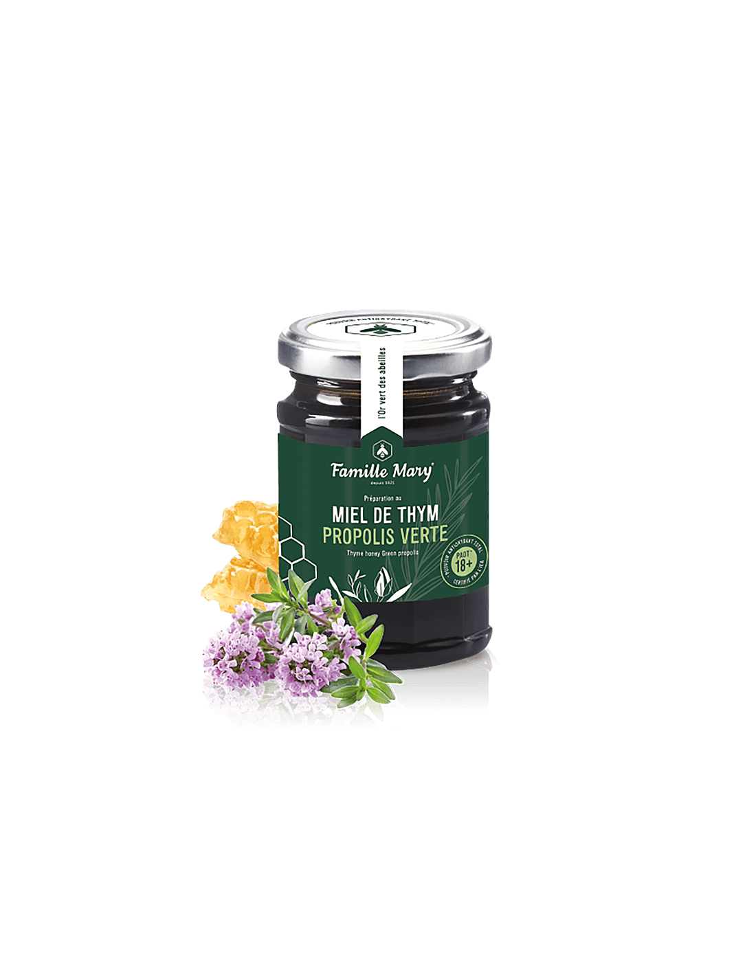 Miel de thym Propolis Verte / Пчелен мед от мащерка и зелен прополис, 200 g Famille Mary - Feel You