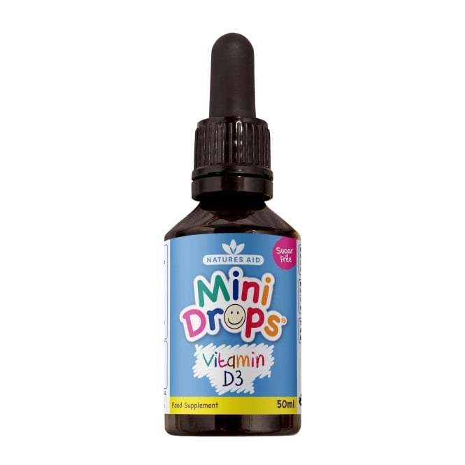 Mini Drops Витамин D3 капки за бебета и деца 50ml, Natures Aid - Feel You